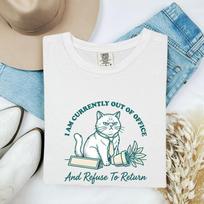 Office Kitty Shirt Cat Job Gift Women Sketch Tee Cat T-Shirt Cat Fan Illustration Tshirt Workplace Graphic Hand Drawn Indoor Plant Tshirt 4XL