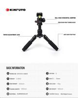 Kinfuto Portable Folding Aluminum Alloy GT225A+QB02 Tripod Kit Big Phone Clamp Holder for Mobile & Camera GT225A+QB02 juoda