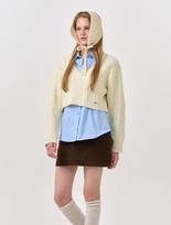General Idea Wool Cable V-Neck Crop Knit [Cream] / Wbd4L05541 Cream/M