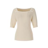 Sup Square Neck Short Sleeve Knit (Oz4Skt3) Beige(25)/066
