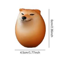 Cute Shiba Inu Egg Figurine Realistic Dog Statue Desktop Decoration for Home Office Xmas Gift