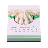 India Lotus Temple 3d Model Laser Cut 185 Sheets 3d Memo Pad Calendar 2026 New Product Custom Desk Calendar with Memo Pad