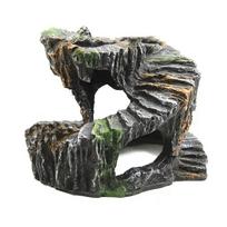 Non-Toxic Artificial Rock Cave Resin Tortoise Climbing Platform  Reptile Habitats 4.53x5.51x4.33in