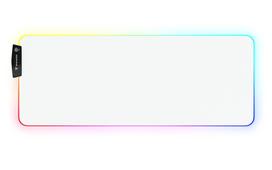 Rukario White RGB Gaming Mousepad 15 Lighting Modes Soft Smooth Microfiber Waterproof Extra Large Mousepad x Inches Illuminated LED Extended Mousepad balta