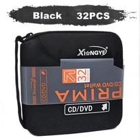 ReadStar Canvas CD/DVD Storage Bag Car Music CD Case Pack of 32/96 Pcs Colorful CD Wallet for Discs 32PCS-BLACK
