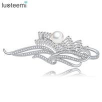 LUOTEEMI Hot Sale New Lovely Retro Fashion CZ Crystal Brooches for Women Fashion Jewelry