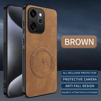 OPPO RENO 13 14 15 Pro Max 14F 13F, OPPO A6 Pro A6 A6X A6C Find 9 Pro, prabangus klasikinės odos magnetinis telefono dėklas OPPO Reno15 Pro ruda