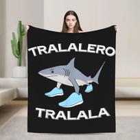 Brr Brr Patapim Blanket Italian Brainrot Flannel Funny Warm Throw Blanket for Bed Sofa Autumn/Winter Size: 75*100cm, Weight: 230 GSM