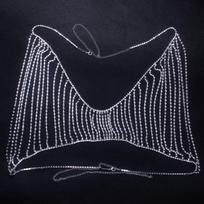 Rhinestone Bikini Sexy Ladies Lingerie Crystal Women Thong Panties Body Chain Bling Shiny Bra and Thong Set Belly Chains sexy
