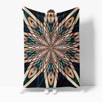 Geometric Abstract Pattern Throw Blanket Fractal Art Design Modern Decorative Throw for Sofa Couch Bed Room Decor Size: 75*100cm, Weight: 230 GSM