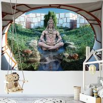 Bridge Indian Buddha Tapestry Wall Hanging Bohemian Mandala Psychedelic Home Living Room Background Wall Decor 100X70CM