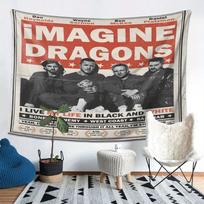 1pc Imagine Dragons Band Tapestry  Durable WrinkleResistant Soft Polyester Wall Hanging with Inspirational Quotes 100X70CM