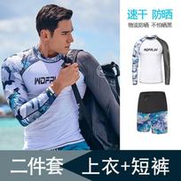Mens UV Protection Rash Guard Long Sleeve Swim Top Snorkeling Surfing Diving Quick Dry Wetsuit Upper M Fits 90-100 lbs