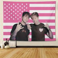 1 vnt. Sam ir Colby gobelenas Amerikos vėliava Rožinis komedijos gobelenas Tinka dekoruoti studentų bendrabučius 100X70CM white