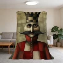 Chess King and Queen Blanket Flannel Warm Soft Throw Blanket For Room Sofa Childish Birthday Gifts Size: 75*100cm, Weight: 230 GSM
