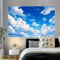 Sky Clouds Nature Tapestry, Bright Blue Sky Wall Hanging, Calming Aesthetic Decor for Dorm Living Room 100X70CM