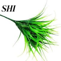 Simulation Plant 1 Bouquet Artificial 7 Branches Realistic Plastic Grass Fresh 56 Leaves Bush for Garden