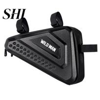 Bicycle Frame Pannier WILD MAN-ES19 Waterproof Hard Shell Front Upper Pipe Bag Tube for Road Cycling Pouch juoda