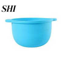 Flat Bottom Wax Pot Silicone Warmer Liner with Handle Non-stick Bowl Hair Removal Melt Heater Heating Machine Container Replacement Bowll mėlyna