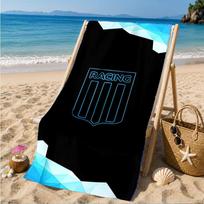 Racing Team Emblem Beach Towel, Quick-drying, Easy to Care for, Suitable for Both Fitness and Beach Vacations,Sports Essential 70cmx140cm(27x55inch)