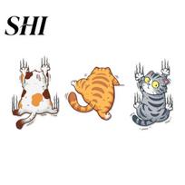 Fade-resistant Car Sticker 3Pcs/Set Cat Scratch Funny Weather-resistant Self-adhesive SUV Vehicle Auto Decoration Window Body Kitten Animal Trim Decal S