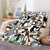 Animacinis P-Pingu Mielas pledas Šiltas Minkštas Tinka Miegamajam Sofai Lovai Svetainei Biurui Kelionėms Stovyklavimui Dovanos 75X95CM