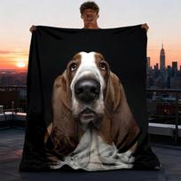 1 vnt. Baseto šuo Lauke Personalizuotas flanelinis pledas, Minkštas, Lengvas Personalizuotas flanelinis pledas, Skaitmeninė spauda, 75X95CM