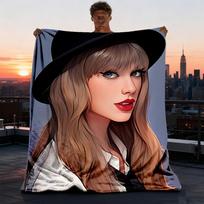 1 vnt. Taylor Swift lauko flanelės pledas, jaukus ir šiltas minkštas, žaismingo dizaino, miegui, stovyklavimui, 75X95CM