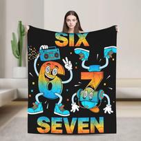 67 Šeši Septyni 6 7 Juokinga Italų Smegenų Puvinio Radijo Muzika Antklodė Minkšta Madinga Pliušinė Antklodė Mergaitės Miegamojo Flanelinė Lovatiesė 75X95CM