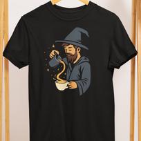 Barista Wizard T-Shirt: Latte Art Coffee Mage - Comfort Colors M