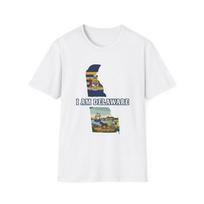 I Am Delaware state outline T-Shirt | Delaware flag map tee L