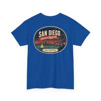 San Diego - Mid Century Luggage Tag T-Shirt | Retro Coastal City Badge Tee 4XL