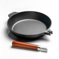 Cast Iron Frying Pan 22cm handle for easy carrying and with nitriding treatment thickness enhances trivet Compatible with and oven Outdoor Camping juoda