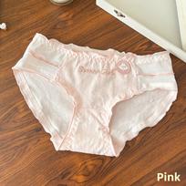 Ladies Spring and Summer Sweet Lovely Cotton Soft 10A Bacteriostatic Pure Cotton Crotch Breathable Low Waist Briefs M rožinė