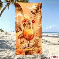 Giant Tropical Cocktail Beach Towel Large Microfiber Quick Dry Bath Sheet XL Swim Blanket Aesthetic Summer Gift Yoga Mat Rug 50x100cm