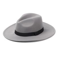 New Fashion Vintage Woolen Stage Performance Wide Brim Fedora Hat Jazz Cap Cowboy Hat Panama pilka
