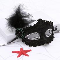1 vnt. Seksuali moteriška maskaradinio vakarėlio kaukė su plunksnomis, Kalėdinė kaukė, Helovino kaukė, 10 * 20 cm