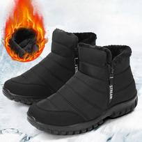 Žieminiai vyriški ankle sniego batai, vandeniui atsparūs, neslystantys batai vyrams, kasdieniai, šilti, su pliušu, didelio dydžio, porų avalynė Chaussure 39 juoda