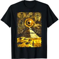 Egyptian Pyramids Desert Horus Eye Camels T-Shirt S juoda