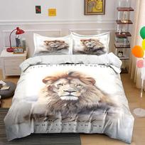 Majestic lion with text. Bedding sets Duvet cover sets Duvet covers Pillowcases(1 * Duvet Cover 2 * Pillowcases without duvet insert) 135x200cm white