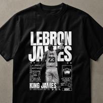 LeBron James Basketball Fan T-Shirt, King James GOAT Legend Tee, Inspirational Sports Quote Shirt for Fans S