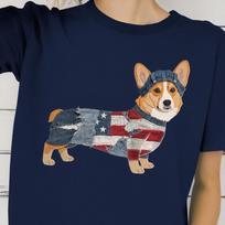 Corgi American Flag Shirt,Patriotic Corgi Shirt,American Flag Dog Tee,4th of July Corgi Shirt,USA Dog Lover Tee Gift, Independence Day Shirt S