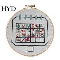 Christmas Craft Countdown Advent Calendar Cross Stitch Kit DIY Embroidery Set Seasonal with 24 Days Patterns Creative Holiday Gift for Beginners 1 Set