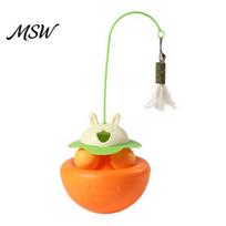 Cat Feather Toy with Catnip Interactive Toy, Wobbling Catnip, Wobble Track Ball for Indoor Cats Self-Entertainment Set Rabbit oranžinė