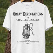 Expectations Charles Dickens T-Shirt, Classic Literature Lover Tee S