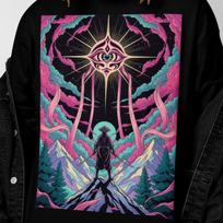 Samurai Surreal T-Shirt | Trippy Cosmic Samurai Graphic Shirt | Psychedelic Eye Warrior Tee | Gift for Art Lovers 3XL