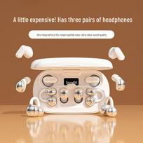 Taidoo 3-in-1 belaidės Bluetooth ausinės su nešiojamu įkrovikliu juoda