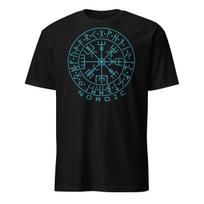 Norse Rune Circle Men T Shirts Viking Rune Shirt Nordic Symbol Tees Minimalist Viking Cotton Women Unisex Tops S juoda