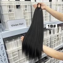 Vivian Hair 24-26 Inch Velcro-ponytail Pelo Humano Like Human Hair Ponytail Extensions Wrap Around Ponytail Human Hair Hand-feel (as the picture,24-26inch)