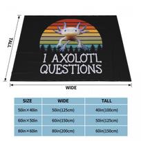 Vintage Cute Axolotl Blanket Flannel Decor Salamander Animal Multifunction Ultra-Soft Throw Blankets for Bed Couch Bedspreads Size: 75*100cm, Weight: 230 GSM